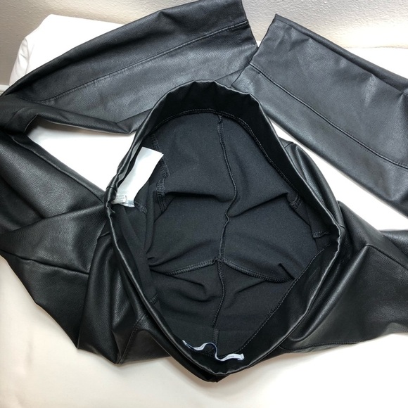 Old Navy High-Waisted Stevie Faux-Leather Skinny Black Versatile Pants M - Picture 6 of 16
